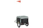 vidaXL 94000 Pet Bike Trailer Grey And Black Oxford Fabric And Iron vidaXL 94000 Pet Bike Trailer Grey And Black Oxford Fabric And Iron