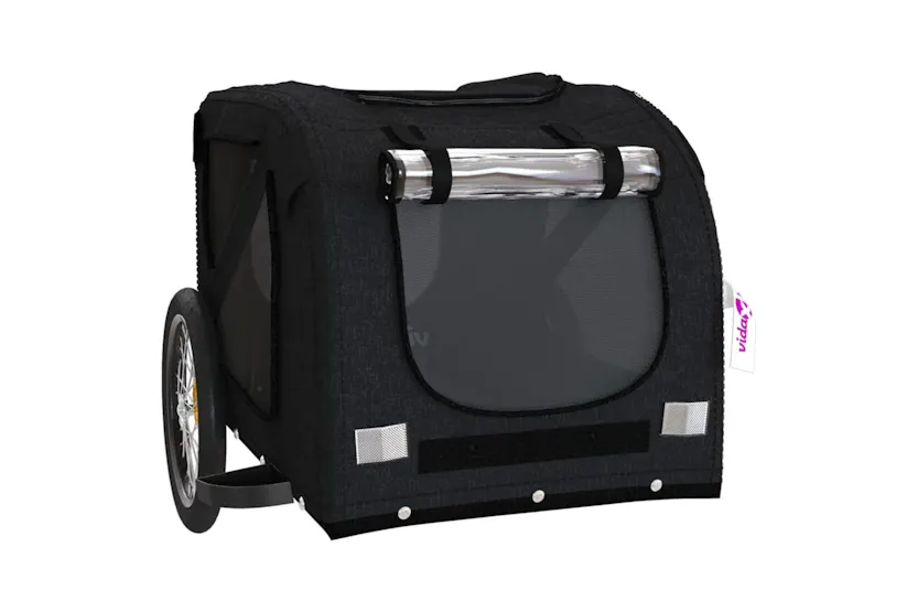 vidaXL 93884 Pet Bike Trailer Black Oxford Fabric And Iron vidaXL 93884 Pet Bike Trailer Black Oxford Fabric And Iron