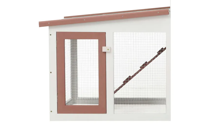 vidaXL 170844 Outdoor Large Rabbit Hutch Brown And White 204x45x85cm Wood vidaXL 170844 Outdoor Large Rabbit Hutch Brown And White 204x45x85cm Wood