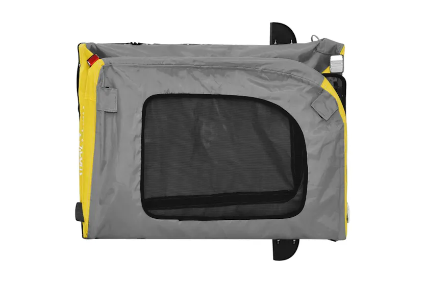 vidaXL 93833 Pet Bike Trailer Yellow And Grey Oxford Fabric And Iron vidaXL 93833 Pet Bike Trailer Yellow And Grey Oxford Fabric And Iron