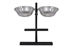 vidaXL 170092 Adjustable Double Diner Pet Dog Feeding Stand & 2 X 2.6l Stainless Steel Bowls vidaXL 170092 Adjustable Double Diner Pet Dog Feeding Stand & 2 X 2.6l Stainless Steel Bowls
