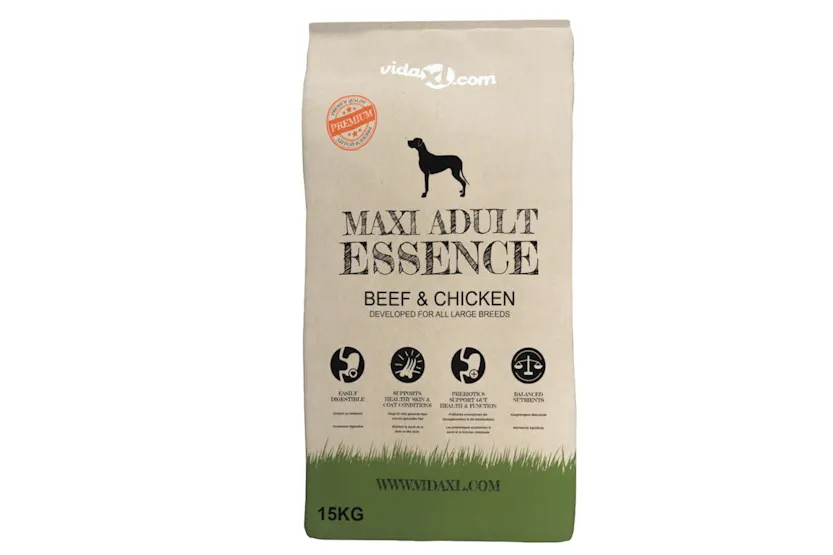 vidaXL 170492 Premium Dry Dog Food Maxi Adult Essence Beef & Chicken 15 Kg vidaXL 170492 Premium Dry Dog Food Maxi Adult Essence Beef & Chicken 15 Kg
