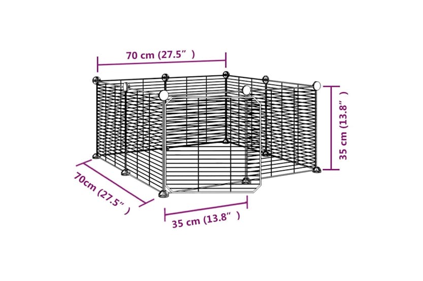vidaXL 171625 8-panel Pet Cage With Door Black 35x35cm Steel vidaXL 171625 8-panel Pet Cage With Door Black 35x35cm Steel