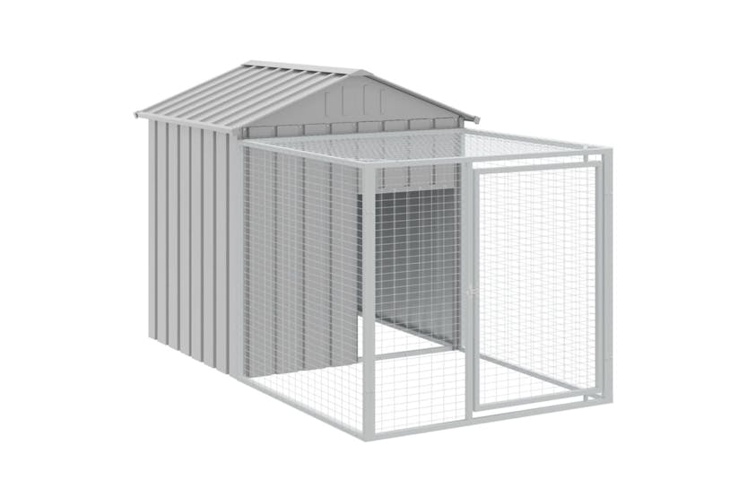 vidaXL 3189076 Chicken Cage With Run Light Grey 117x813x123cm Galvanised Steel vidaXL 3189076 Chicken Cage With Run Light Grey 117x813x123cm Galvanised Steel