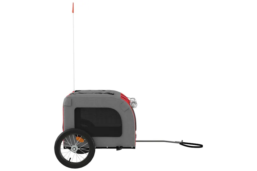 vidaXL 93831 Pet Bike Trailer Red And Grey Oxford Fabric And Iron vidaXL 93831 Pet Bike Trailer Red And Grey Oxford Fabric And Iron