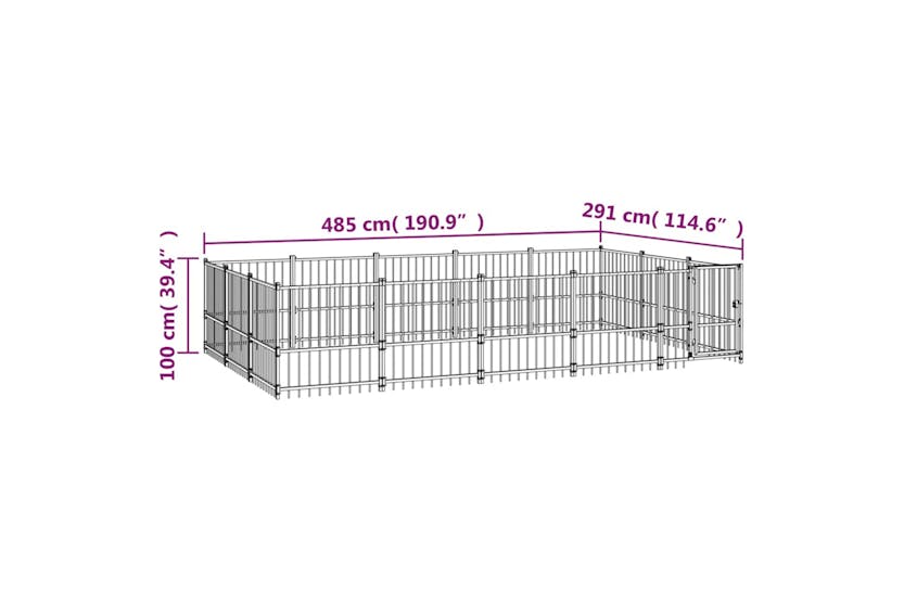 vidaXL 3124618 Outdoor Dog Kennel Steel 14.11 M2 vidaXL 3124618 Outdoor Dog Kennel Steel 14.11 M2