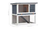 vidaXL 170831 Outdoor Rabbit Hutch 1 Door Grey Wood vidaXL 170831 Outdoor Rabbit Hutch 1 Door Grey Wood