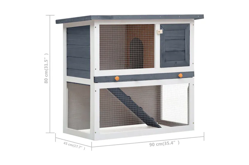 vidaXL 170831 Outdoor Rabbit Hutch 1 Door Grey Wood vidaXL 170831 Outdoor Rabbit Hutch 1 Door Grey Wood