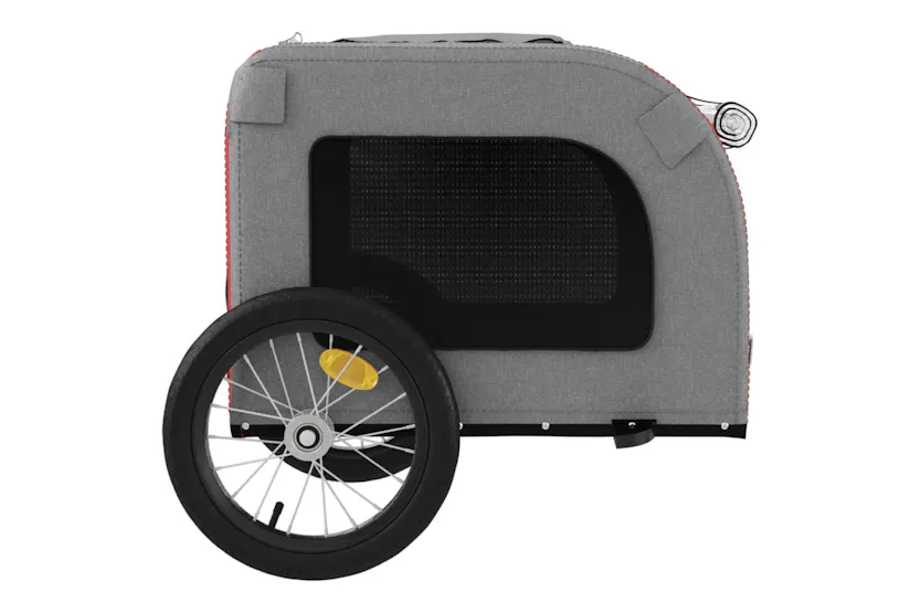 vidaXL 93831 Pet Bike Trailer Red And Grey Oxford Fabric And Iron vidaXL 93831 Pet Bike Trailer Red And Grey Oxford Fabric And Iron