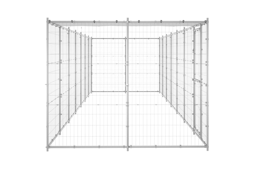 vidaXL 3082305 Outdoor Dog Kennel Galvanised Steel With Roof 16.94 M2 vidaXL 3082305 Outdoor Dog Kennel Galvanised Steel With Roof 16.94 M2