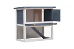 vidaXL 170831 Outdoor Rabbit Hutch 1 Door Grey Wood vidaXL 170831 Outdoor Rabbit Hutch 1 Door Grey Wood