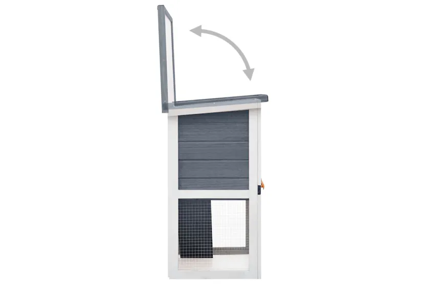 vidaXL 170831 Outdoor Rabbit Hutch 1 Door Grey Wood vidaXL 170831 Outdoor Rabbit Hutch 1 Door Grey Wood