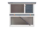 vidaXL 170831 Outdoor Rabbit Hutch 1 Door Grey Wood vidaXL 170831 Outdoor Rabbit Hutch 1 Door Grey Wood