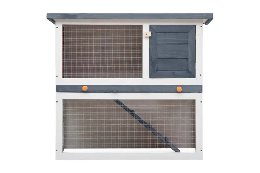 vidaXL 170831 Outdoor Rabbit Hutch 1 Door Grey Wood vidaXL 170831 Outdoor Rabbit Hutch 1 Door Grey Wood