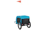 vidaXL 94009 Pet Bike Trailer Blue And Black Oxford Fabric And Iron vidaXL 94009 Pet Bike Trailer Blue And Black Oxford Fabric And Iron