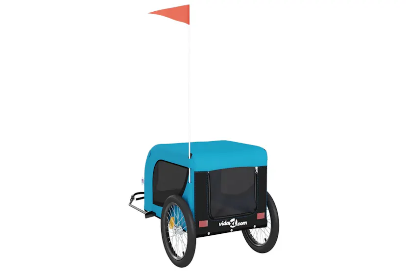 vidaXL 94009 Pet Bike Trailer Blue And Black Oxford Fabric And Iron vidaXL 94009 Pet Bike Trailer Blue And Black Oxford Fabric And Iron