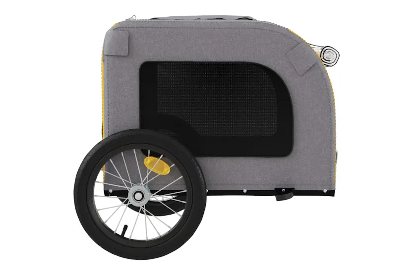 vidaXL 93833 Pet Bike Trailer Yellow And Grey Oxford Fabric And Iron vidaXL 93833 Pet Bike Trailer Yellow And Grey Oxford Fabric And Iron