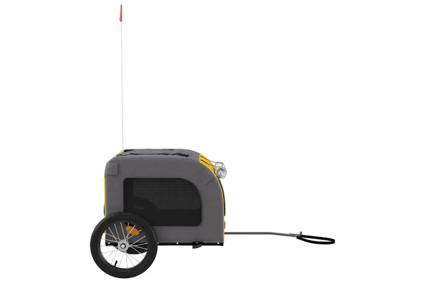 vidaXL 93833 Pet Bike Trailer Yellow And Grey Oxford Fabric And Iron vidaXL 93833 Pet Bike Trailer Yellow And Grey Oxford Fabric And Iron