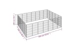 vidaXL 3115962 24-panel Dog Playpen Black 50x100cm Powder-coated Steel vidaXL 3115962 24-panel Dog Playpen Black 50x100cm Powder-coated Steel