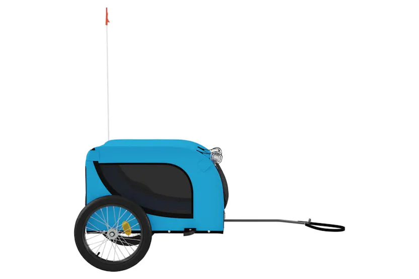 vidaXL 94009 Pet Bike Trailer Blue And Black Oxford Fabric And Iron vidaXL 94009 Pet Bike Trailer Blue And Black Oxford Fabric And Iron