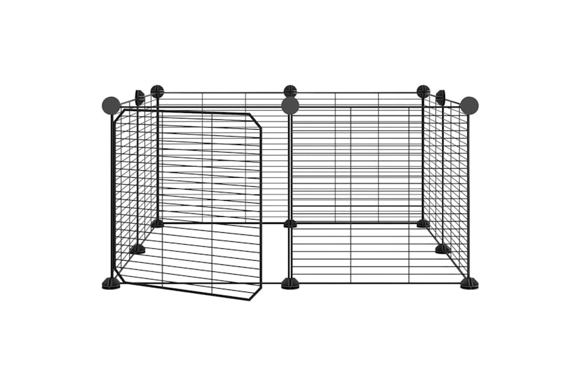 vidaXL 171625 8-panel Pet Cage With Door Black 35x35cm Steel vidaXL 171625 8-panel Pet Cage With Door Black 35x35cm Steel