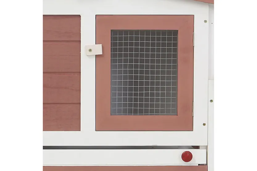 vidaXL 170844 Outdoor Large Rabbit Hutch Brown And White 204x45x85cm Wood vidaXL 170844 Outdoor Large Rabbit Hutch Brown And White 204x45x85cm Wood