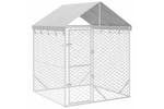 Vidaxl Outdoor Dog Kennel With Roof Silver 2x2x2.5 M Galvanised Steel Vidaxl Outdoor Dog Kennel With Roof Silver 2x2x2.5 M Galvanised Steel