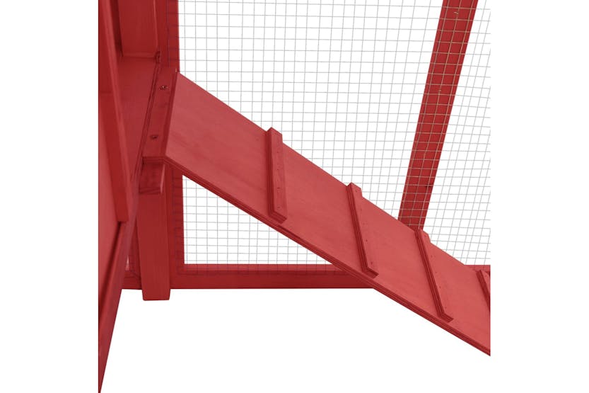 vidaXL 170867 Chicken Coop With Nest Box Red And White Solid Fir Wood vidaXL 170867 Chicken Coop With Nest Box Red And White Solid Fir Wood