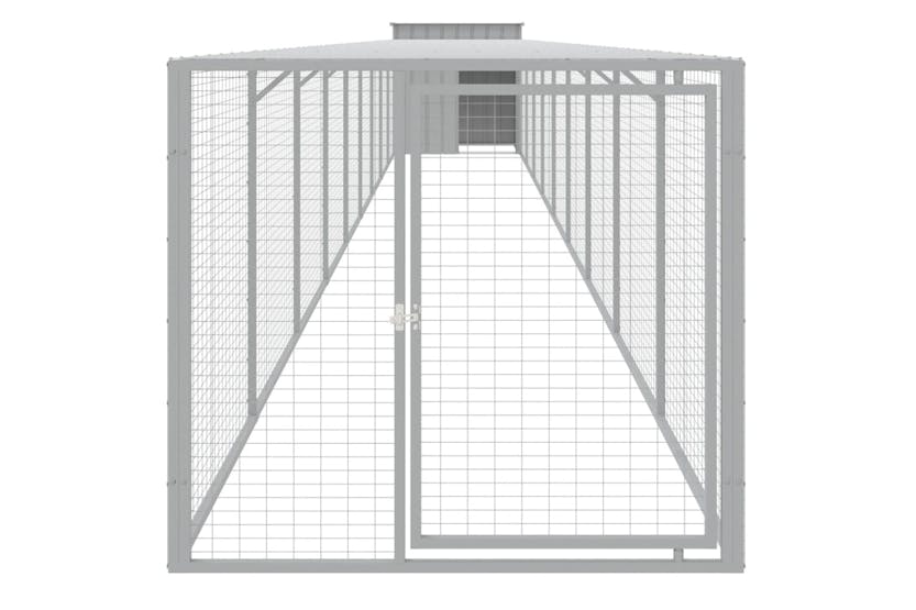 vidaXL 3189097 Chicken Cage With Run Light Grey 110x1017x110cm Galvanised Steel vidaXL 3189097 Chicken Cage With Run Light Grey 110x1017x110cm Galvanised Steel