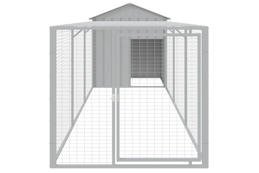vidaXL 3189074 Chicken Cage With Run Light Grey 117x405x123cm Galvanised Steel vidaXL 3189074 Chicken Cage With Run Light Grey 117x405x123cm Galvanised Steel