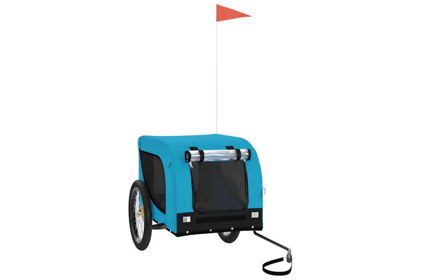 vidaXL 94009 Pet Bike Trailer Blue And Black Oxford Fabric And Iron vidaXL 94009 Pet Bike Trailer Blue And Black Oxford Fabric And Iron