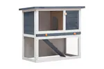 vidaXL 170831 Outdoor Rabbit Hutch 1 Door Grey Wood vidaXL 170831 Outdoor Rabbit Hutch 1 Door Grey Wood