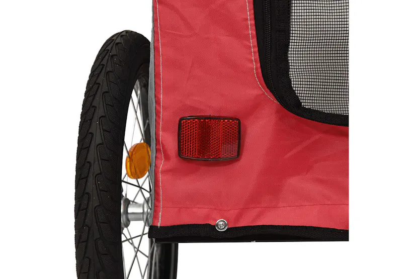 vidaXL 93831 Pet Bike Trailer Red And Grey Oxford Fabric And Iron vidaXL 93831 Pet Bike Trailer Red And Grey Oxford Fabric And Iron