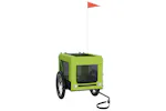 vidaXL 93920 Pet Bike Trailer Green And Black Oxford Fabric And Iron vidaXL 93920 Pet Bike Trailer Green And Black Oxford Fabric And Iron