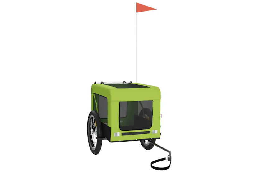 vidaXL 93920 Pet Bike Trailer Green And Black Oxford Fabric And Iron vidaXL 93920 Pet Bike Trailer Green And Black Oxford Fabric And Iron