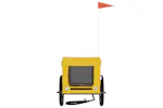 vidaXL 93917 Pet Bike Trailer Yellow And Black Oxford Fabric&iron vidaXL 93917 Pet Bike Trailer Yellow And Black Oxford Fabric&iron
