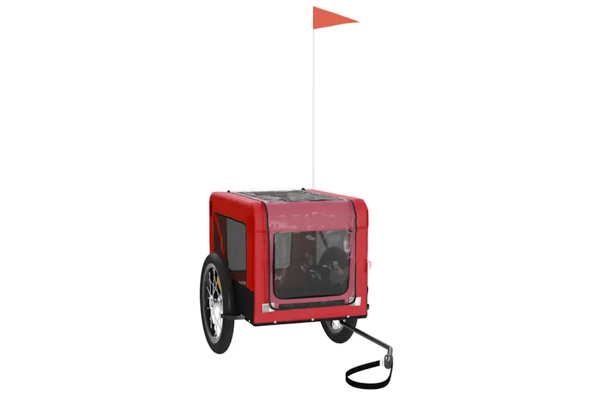 vidaXL 93915 Pet Bike Trailer Red And Black Oxford Fabric&iron vidaXL 93915 Pet Bike Trailer Red And Black Oxford Fabric&iron