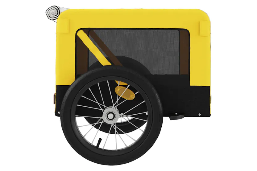 vidaXL 93917 Pet Bike Trailer Yellow And Black Oxford Fabric&iron vidaXL 93917 Pet Bike Trailer Yellow And Black Oxford Fabric&iron