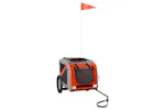 vidaXL 93865 Pet Bike Trailer Orange And Grey Oxford Fabric And Iron vidaXL 93865 Pet Bike Trailer Orange And Grey Oxford Fabric And Iron