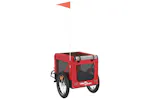 vidaXL 93915 Pet Bike Trailer Red And Black Oxford Fabric&iron vidaXL 93915 Pet Bike Trailer Red And Black Oxford Fabric&iron