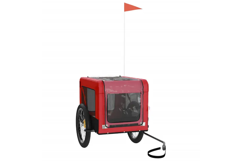 vidaXL 93922 Pet Bike Trailer Red And Black Oxford Fabric&iron vidaXL 93922 Pet Bike Trailer Red And Black Oxford Fabric&iron