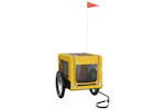 vidaXL 93917 Pet Bike Trailer Yellow And Black Oxford Fabric&iron vidaXL 93917 Pet Bike Trailer Yellow And Black Oxford Fabric&iron