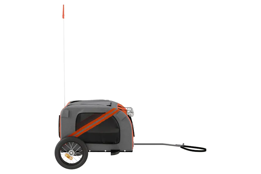 vidaXL 93865 Pet Bike Trailer Orange And Grey Oxford Fabric And Iron vidaXL 93865 Pet Bike Trailer Orange And Grey Oxford Fabric And Iron