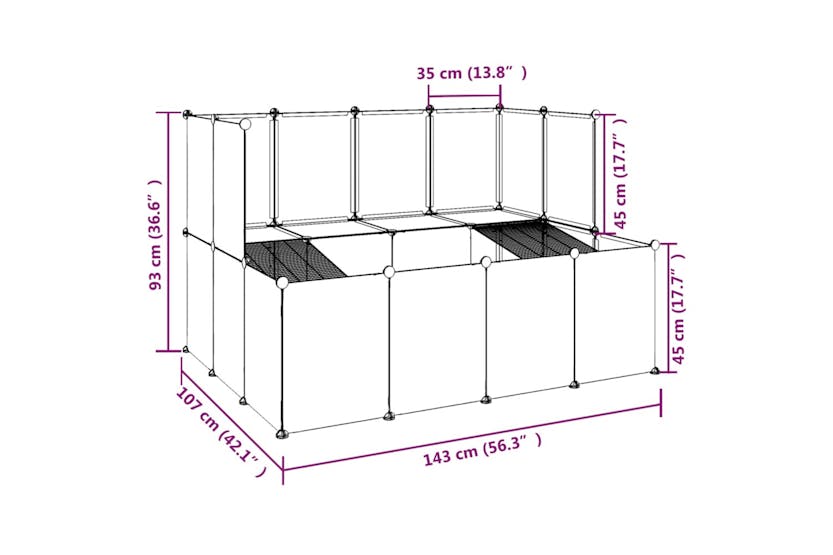 vidaXL 340569 Small Animal Cage Black 143x107x93cm Pp And Steel vidaXL 340569 Small Animal Cage Black 143x107x93cm Pp And Steel