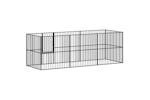vidaXL 3209557 Dog Playpen 8 Panels Black Galvanised Steel vidaXL 3209557 Dog Playpen 8 Panels Black Galvanised Steel