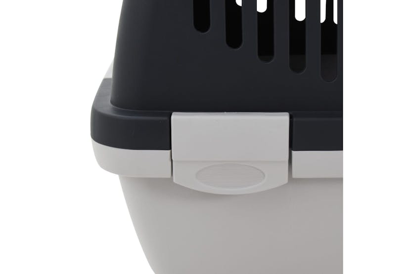 vidaXL 171796 Pet Transport Box Grey And Black 48x32x31cm Pp vidaXL 171796 Pet Transport Box Grey And Black 48x32x31cm Pp