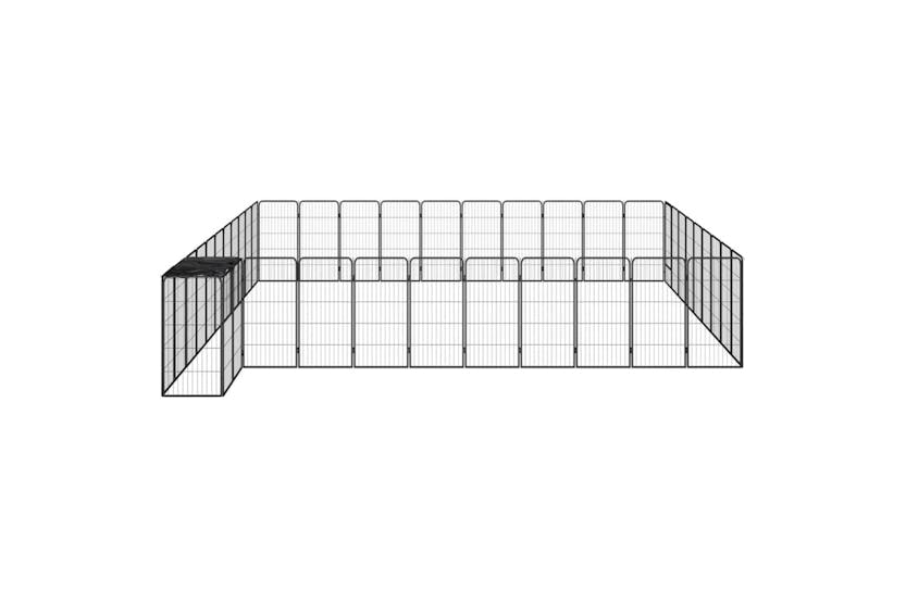 vidaXL 3115956 42-panel Dog Playpen Black 50x100cm Powder-coated Steel vidaXL 3115956 42-panel Dog Playpen Black 50x100cm Powder-coated Steel