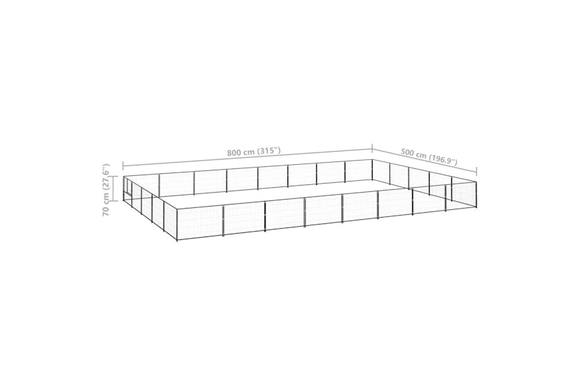 vidaXL 3082160 Dog Kennel Black 40 M2 Steel vidaXL 3082160 Dog Kennel Black 40 M2 Steel