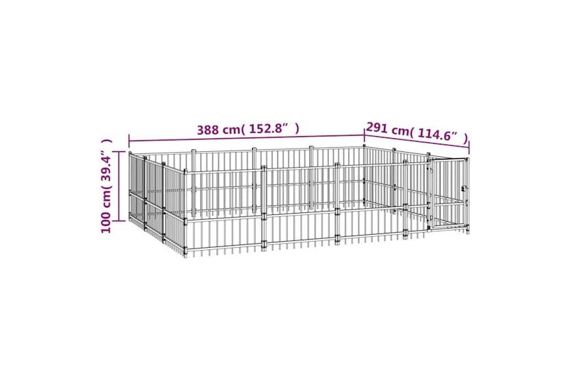 vidaXL 3124617 Outdoor Dog Kennel Steel 11.58 M2 vidaXL 3124617 Outdoor Dog Kennel Steel 11.58 M2