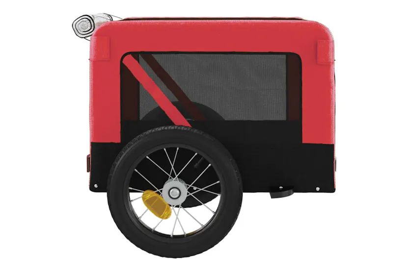 vidaXL 93908 Pet Bike Trailer Red And Black Oxford Fabric&iron vidaXL 93908 Pet Bike Trailer Red And Black Oxford Fabric&iron